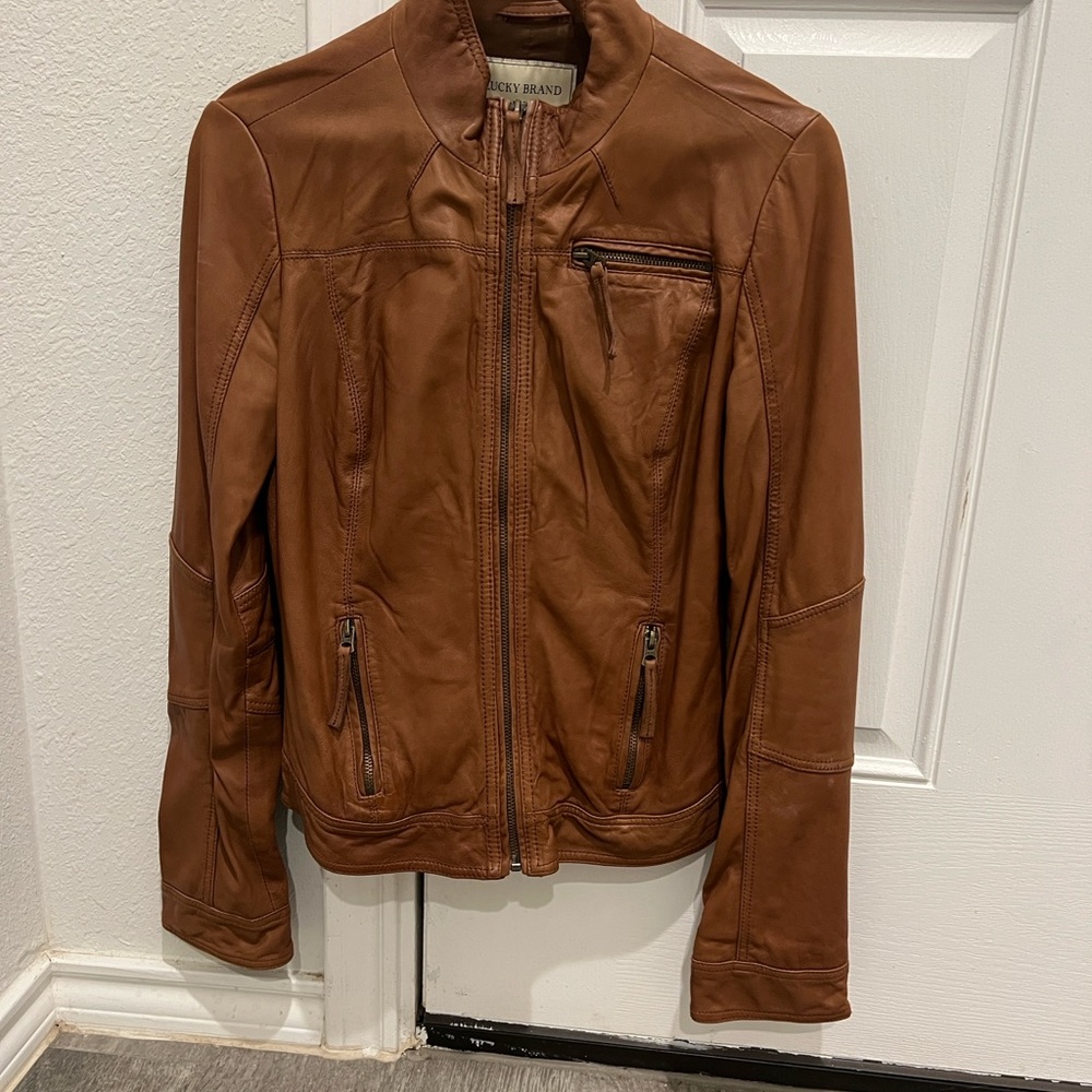 Lucky Brand classic moto leather jacket